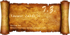 Tavasz Zalán névjegykártya